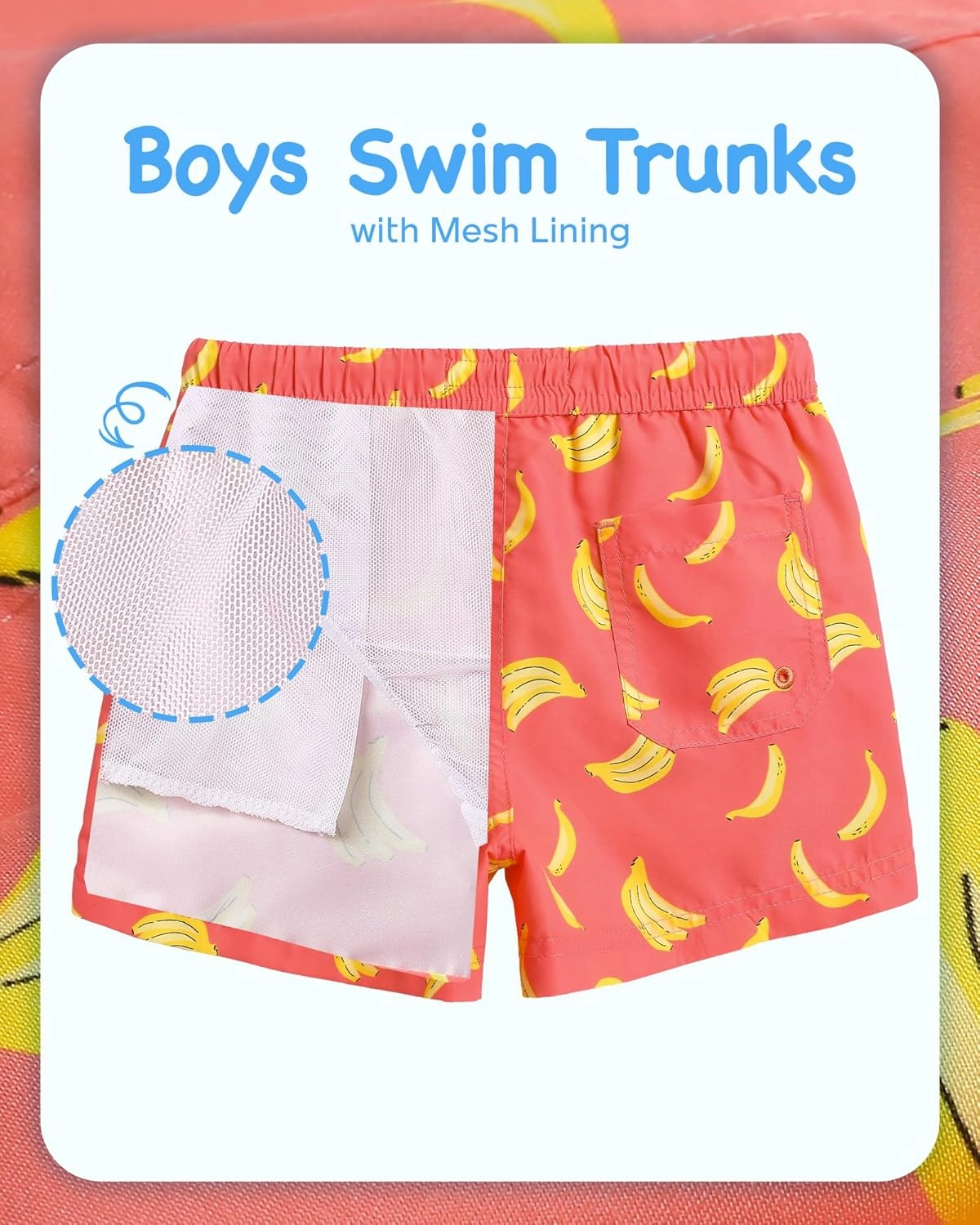 Boys Swim Trunks Toddler Swim Shorts with Mesh Lining Quick Dry Board Shorts Kids Bathing Suits Swimwear for 2-16T