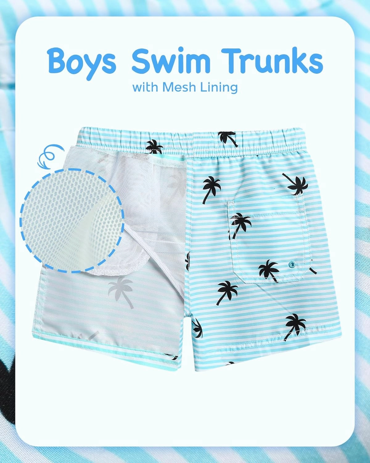 Boys Swim Trunks Toddler Swim Shorts with Mesh Lining Quick Dry Board Shorts Kids Bathing Suits Swimwear for 2-16T