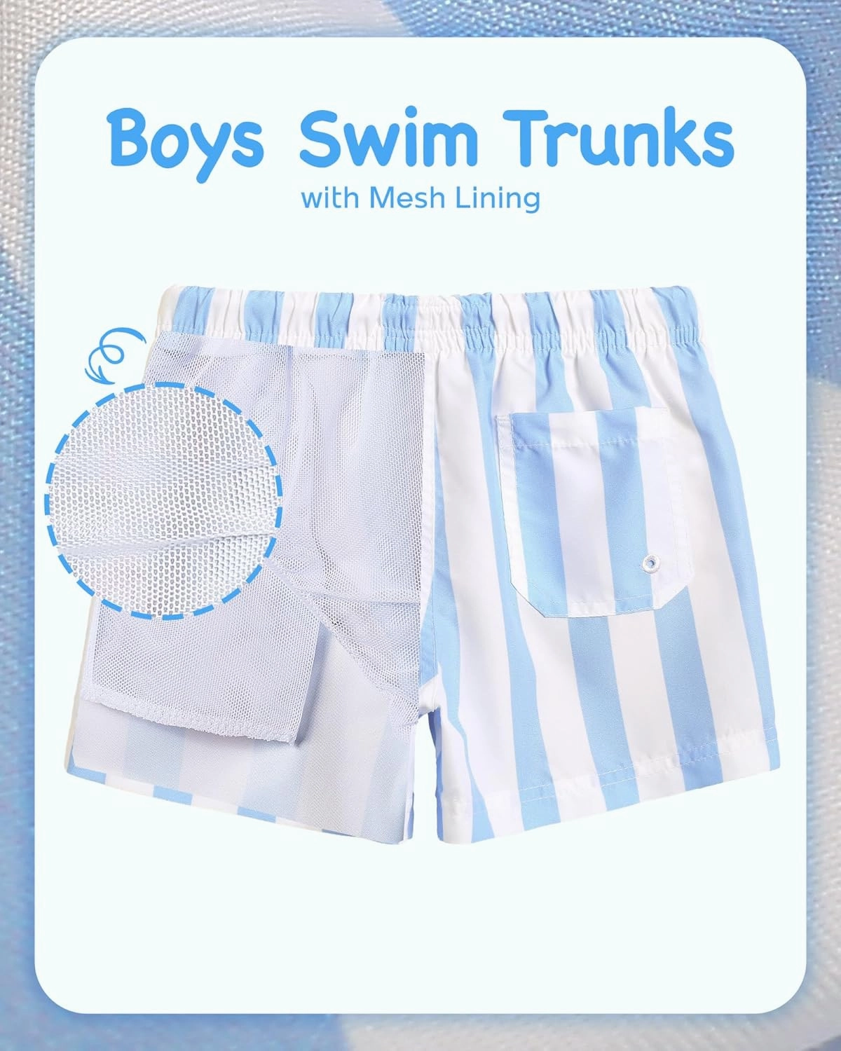 Boys Swim Trunks Toddler Swim Shorts with Mesh Lining Quick Dry Board Shorts Kids Bathing Suits Swimwear for 2-16T