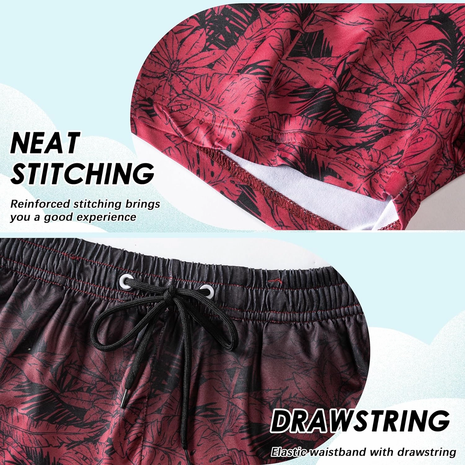 Boys Swim Trunks with Compression Liner Boys Stretch Swim Shorts Quick Dry 2 in 1 Beach Shorts 4-17 Y