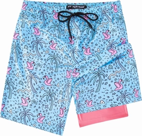 Boys Swim Trunks with Compression Liner Boys Stretch Swim Shorts Quick Dry 2 in 1 Beach Shorts 4-17 Y
