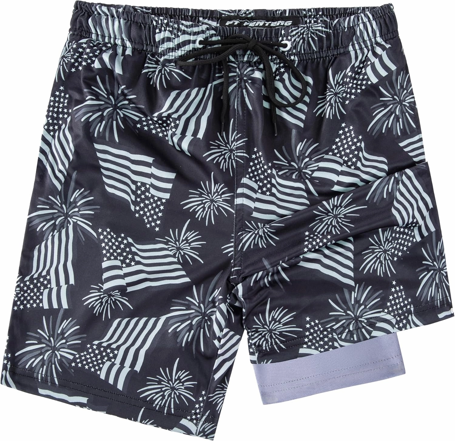 Boys Swim Trunks with Compression Liner Boys Stretch Swim Shorts Quick Dry 2 in 1 Beach Shorts 4-17 Y
