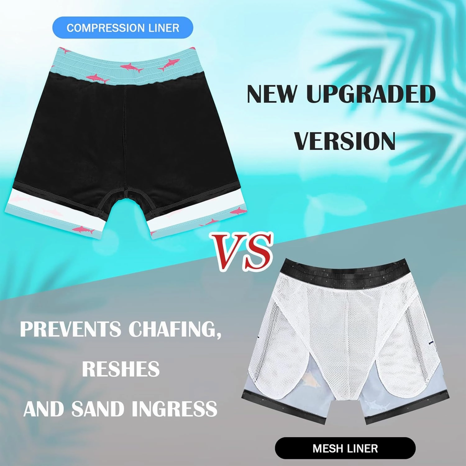 Boys Swim Trunks with Compression Liner Boys Stretch Swim Shorts Quick Dry 2 in 1 Beach Shorts 4-17 Y