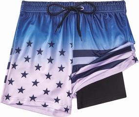 Boys Swim Trunks with Compression Liner Boys Stretch Swim Shorts Quick Dry 2 in 1 Beach Shorts 4-17 Y