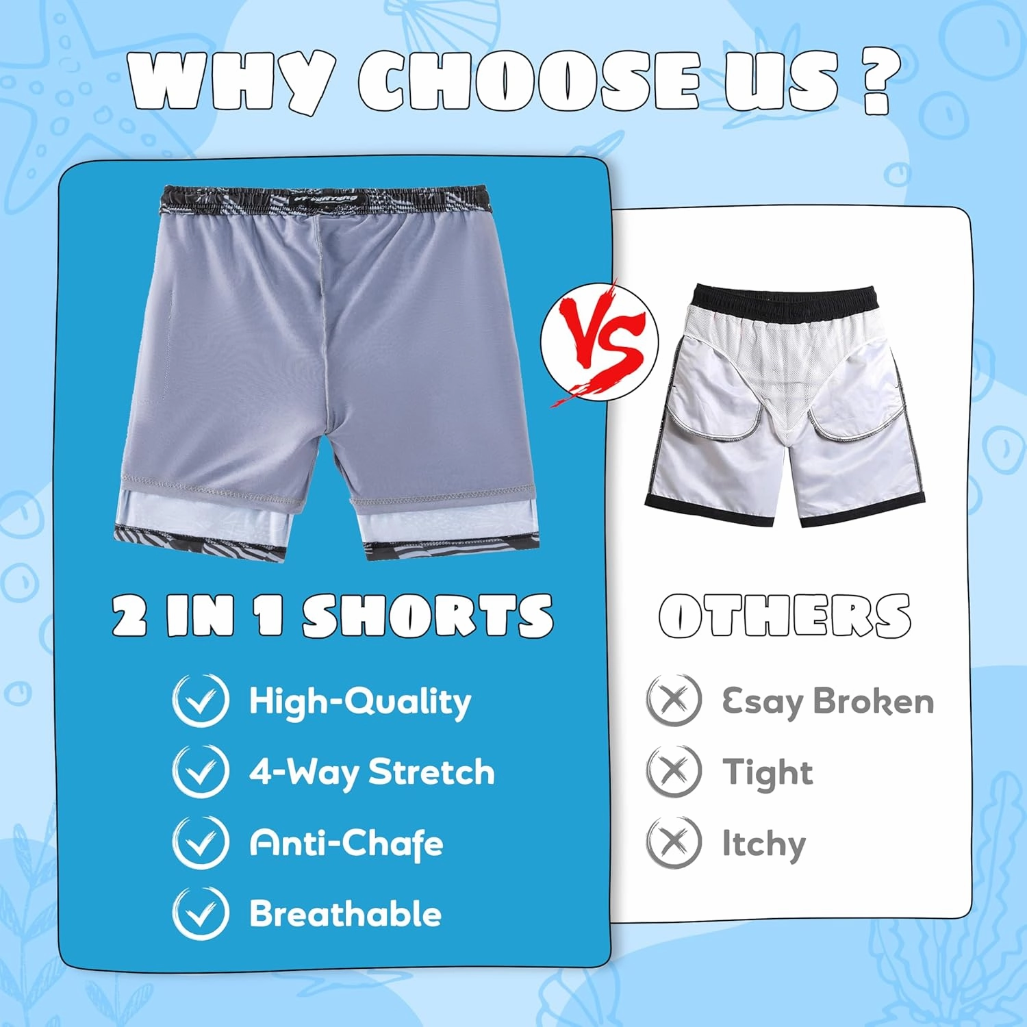 Boys Swim Trunks with Compression Liner Boys Stretch Swim Shorts Quick Dry 2 in 1 Beach Shorts 4-17 Y