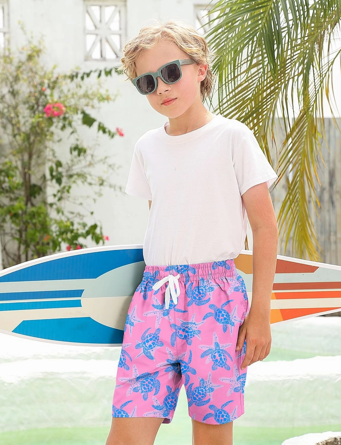 Boys Swim Trunks with Compression Liner for 6-20 Years Kids Quick Dry Bathing Suit