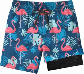 Boys Swim Trunks with Compression Liner for 7-16 Years,Quick-Dry Swim Shorts for Kids Teen,Sun Protection Swimming Trunks