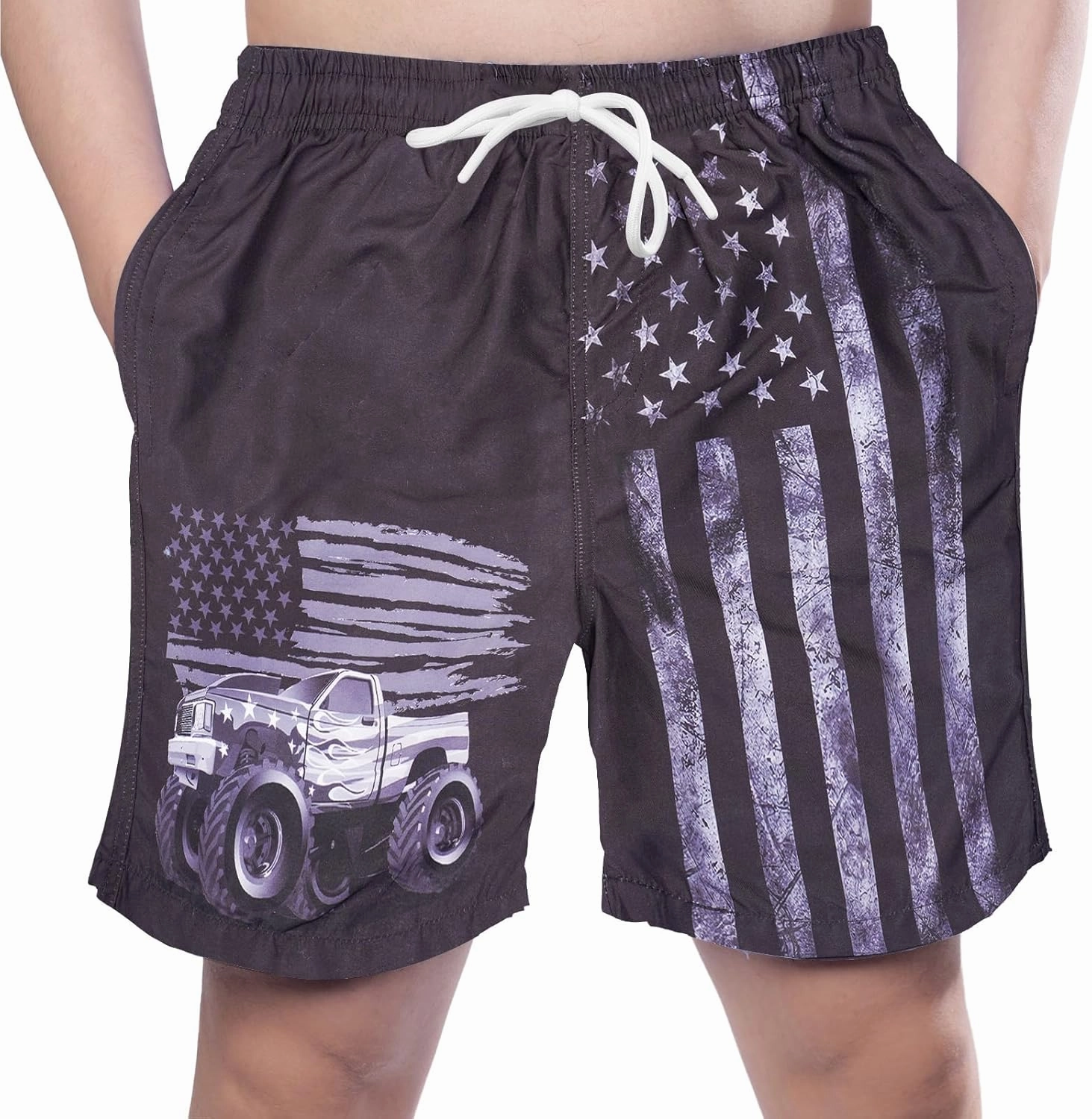 Boys Swim Trunks with Compression Liner Swim Shorts Quick Dry Swimming Trunks with Pockets 5-18 Years
