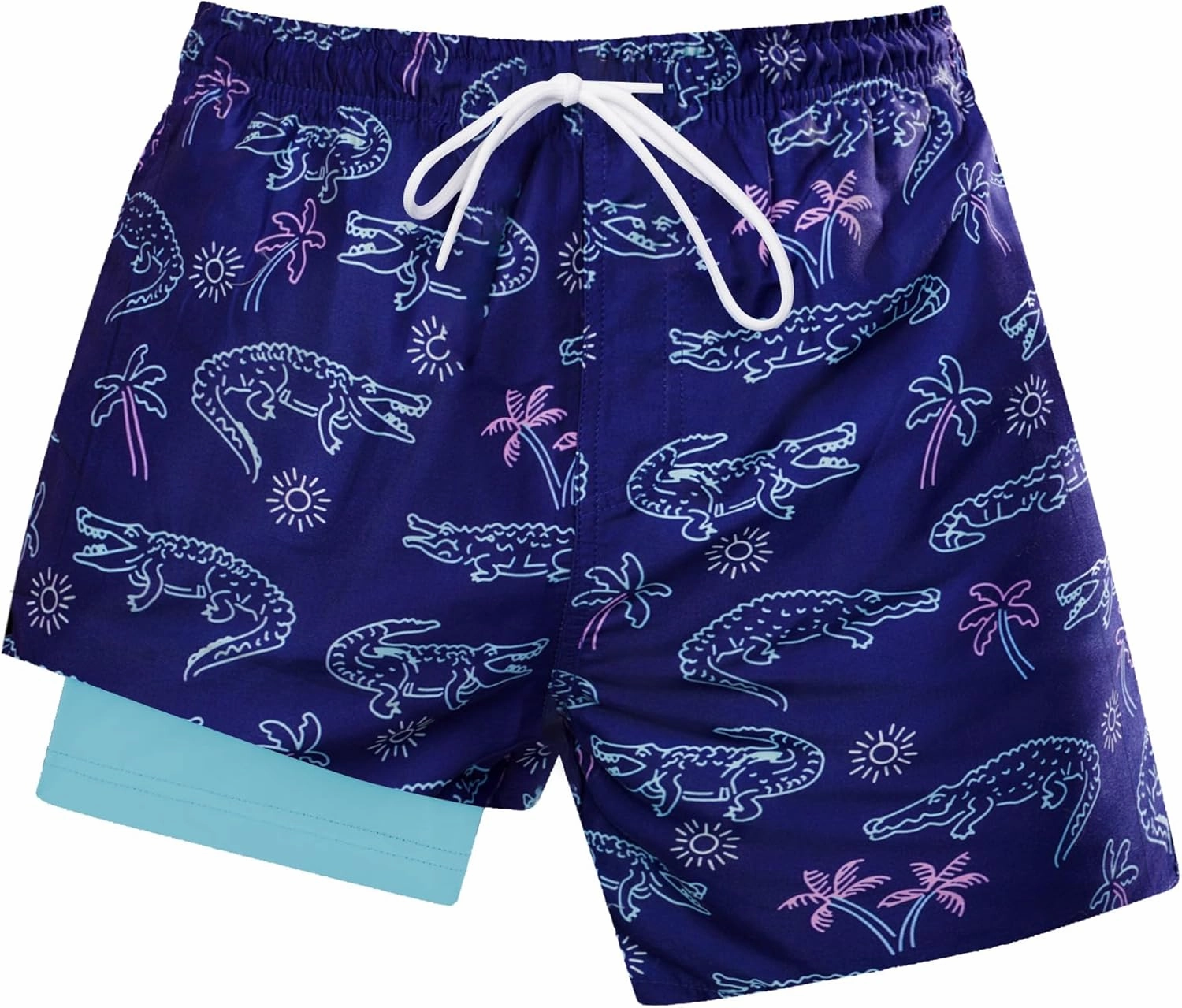 Boys Swim Trunks with Compression Liner Swim Shorts Quick Dry Swimming Trunks with Pockets 5-18 Years