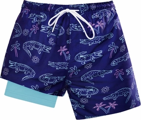 Boys Swim Trunks with Compression Liner Swim Shorts Quick Dry Swimming Trunks with Pockets 5-18 Years
