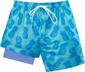 Boys Swim Trunks with Compression Liner Swim Shorts Quick Dry Swimming Trunks with Pockets 5-18 Years