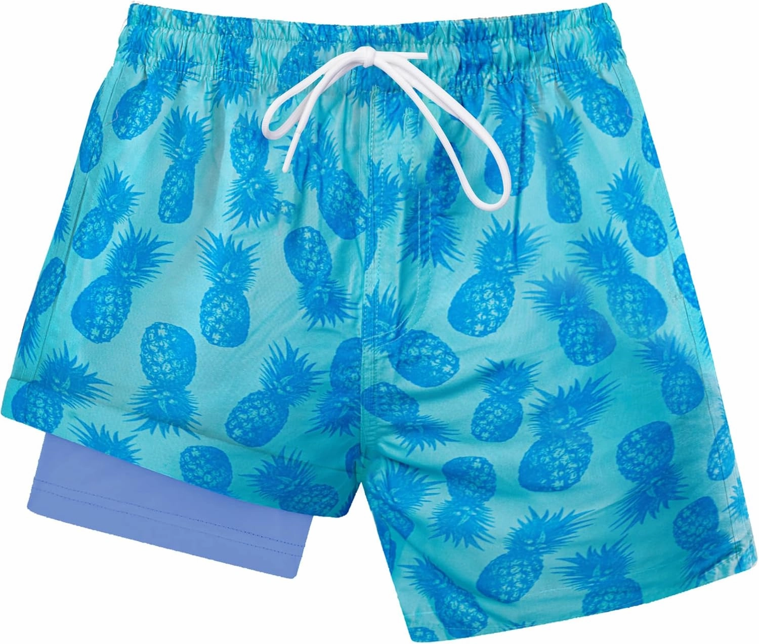 Boys Swim Trunks with Compression Liner Swim Shorts Quick Dry Swimming Trunks with Pockets 5-18 Years