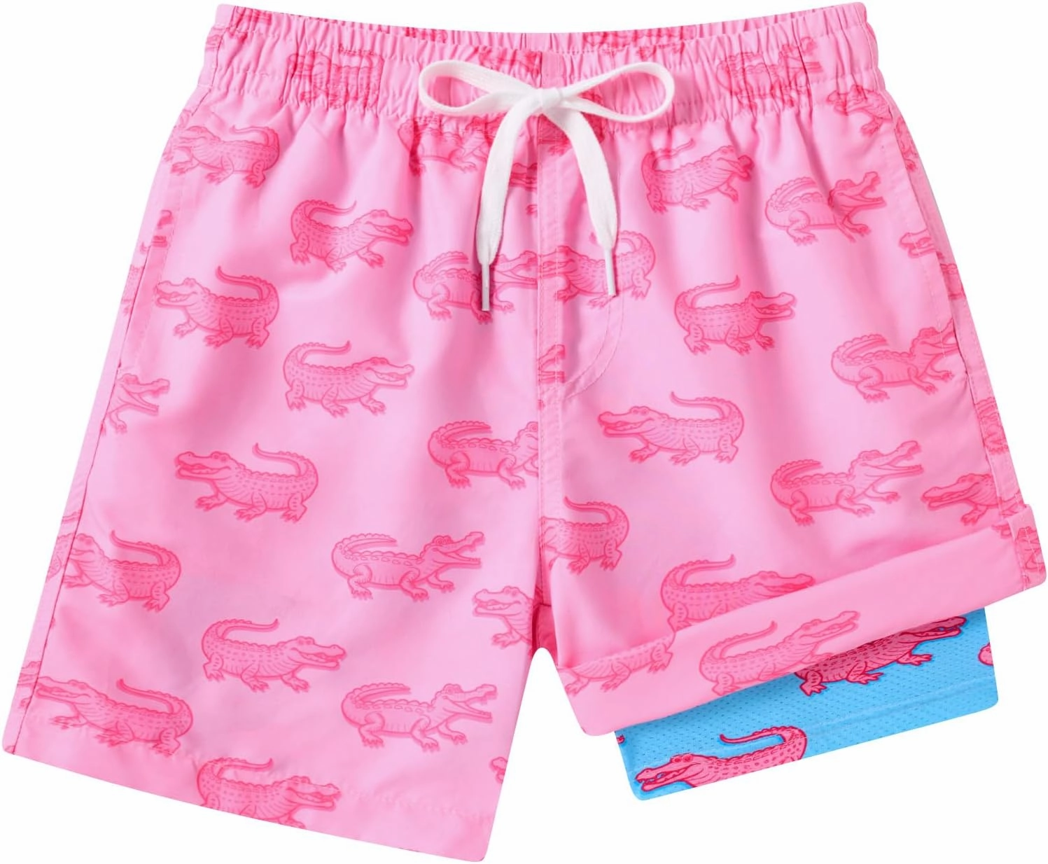 Boys Swim Trunks with Compression Liner Swimming Shorts Quick Dry Bathing Suit for 7-20 Years