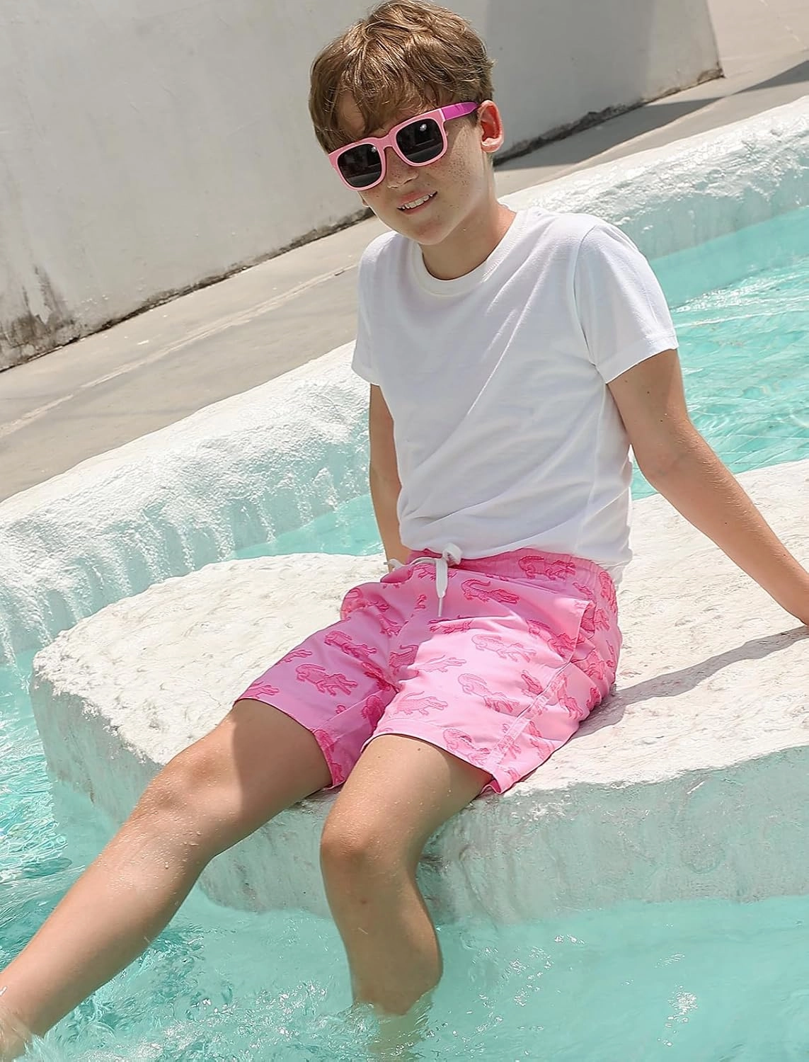 Boys Swim Trunks with Compression Liner Swimming Shorts Quick Dry Bathing Suit for 7-20 Years