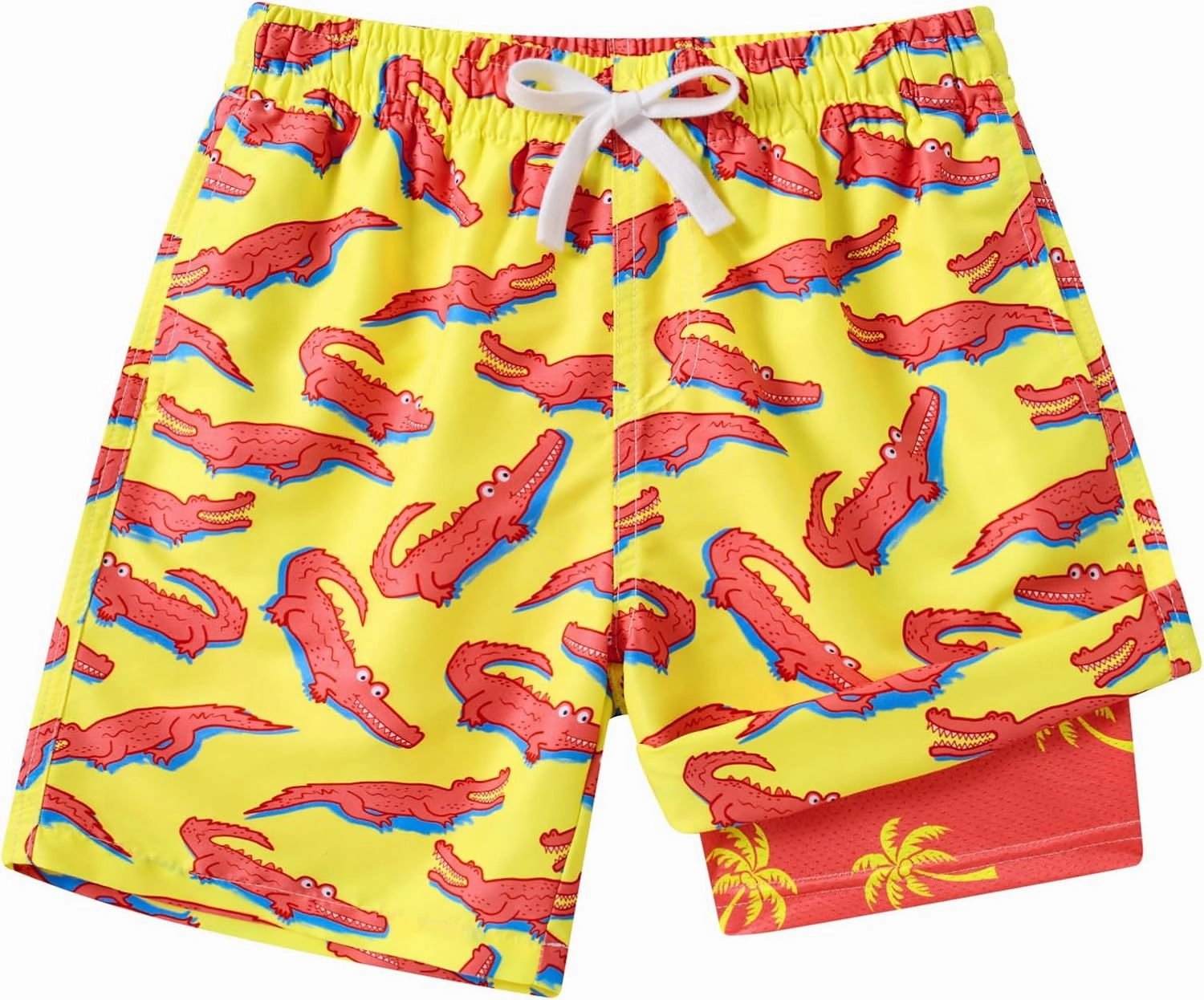 Boys Swim Trunks with Compression Liner Swimming Shorts Quick Dry Bathing Suit for 7-20 Years