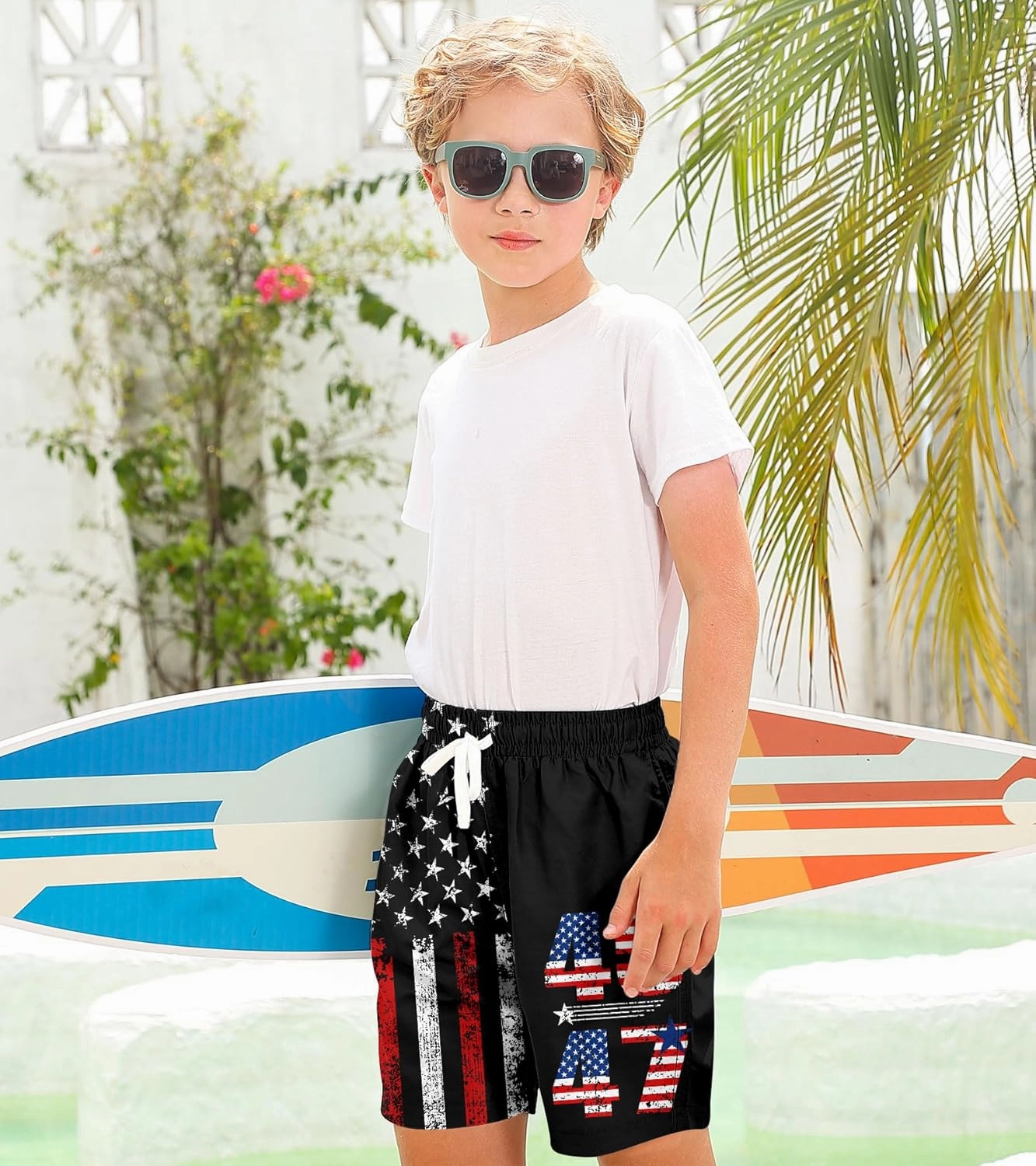 Boys Swim Trunks with Compression Liner Toddler Boys Swim Shorts Boxer Brief Board Shorts Swimming Set 5-18T