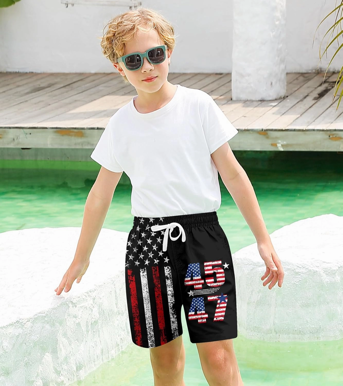 Boys Swim Trunks with Compression Liner Toddler Boys Swim Shorts Boxer Brief Board Shorts Swimming Set 5-18T