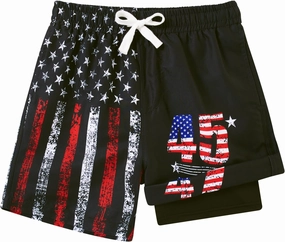 Boys Swim Trunks with Compression Liner Toddler Boys Swim Shorts Boxer Brief Board Shorts Swimming Set 5-18T