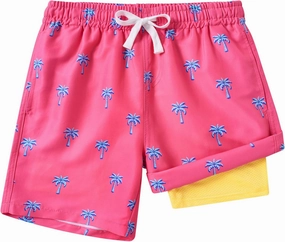Boys Swim Trunks with Compression Liner Toddler Boys Swim Shorts Boxer Brief Board Shorts Swimming Set 5-18T