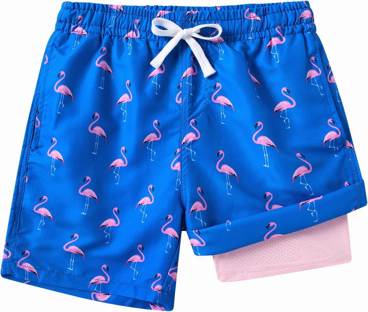 Boys Swim Trunks with Compression Liner Toddler Boys Swim Shorts Boxer Brief Board Shorts Swimming Set 5-18T