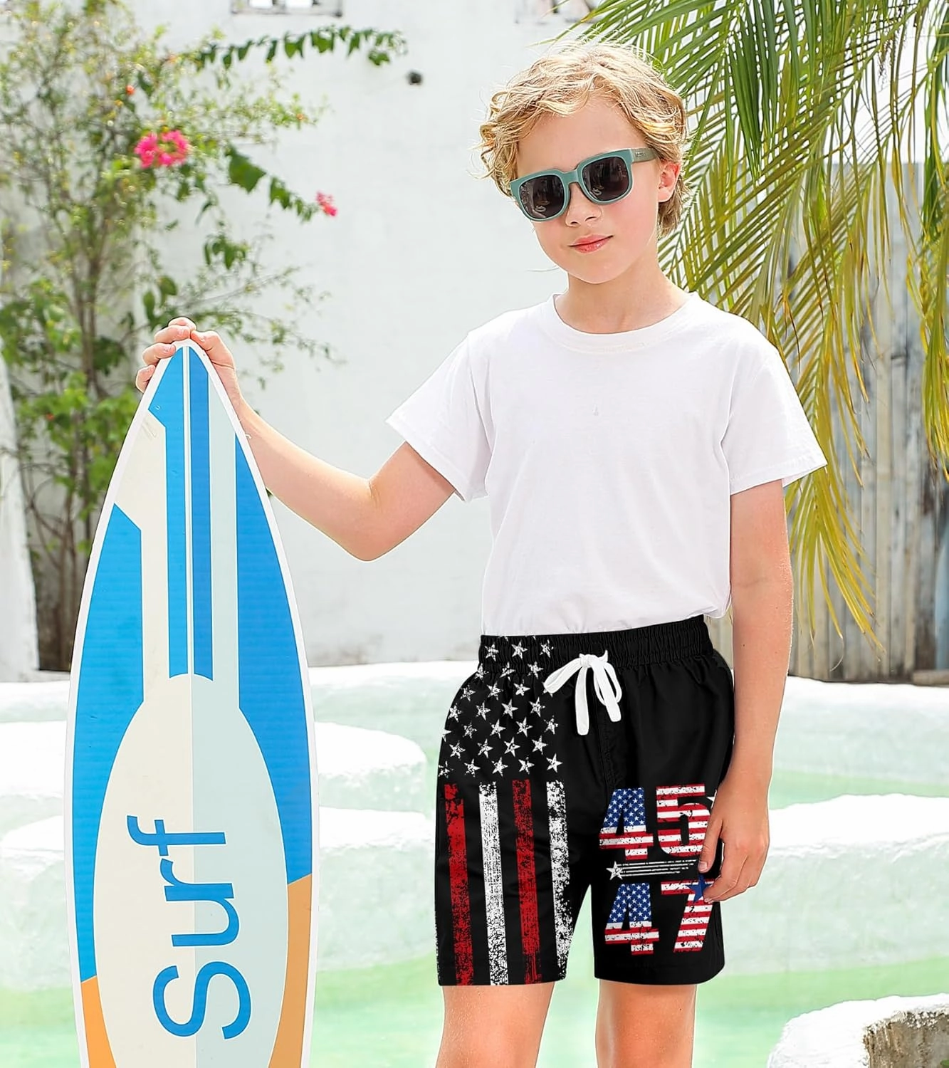 Boys Swim Trunks with Compression Liner Toddler Boys Swim Shorts Boxer Brief Board Shorts Swimming Set 5-18T