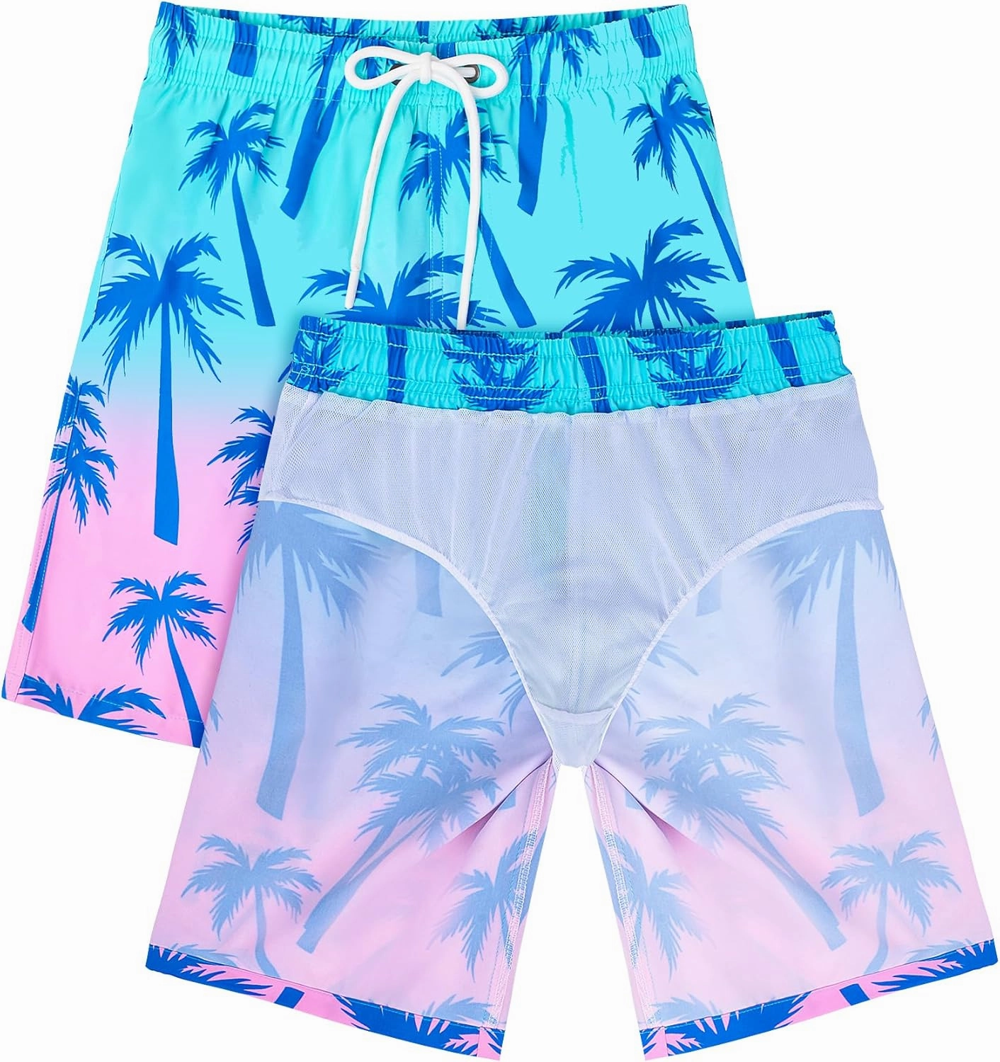 Boys Two Piece Rash Guard and Swim Trunks Outfit Set Kids Short Sleeve Swimsuit