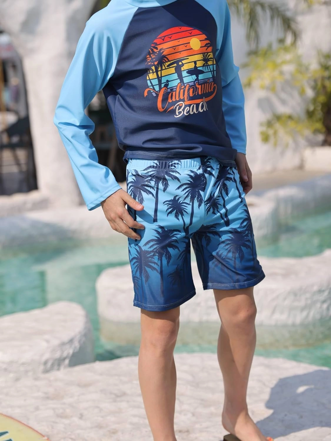 Boys Two Piece Rash Guard Swimsuits Kids Short Sleeve Swimwear Sets Quick Dry Bathing Suit 3-10 Years