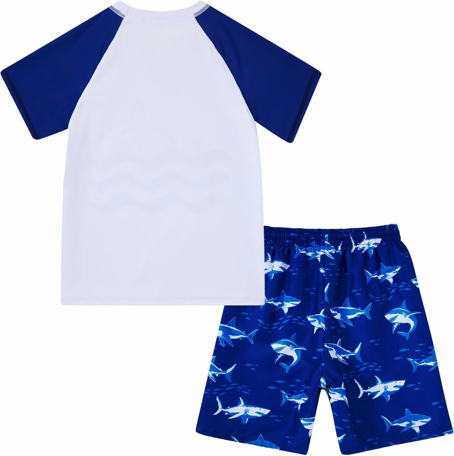 Boys Two Piece Rash Guard Swimsuits Sets Bathing Suits with Trunks 4-12 Years