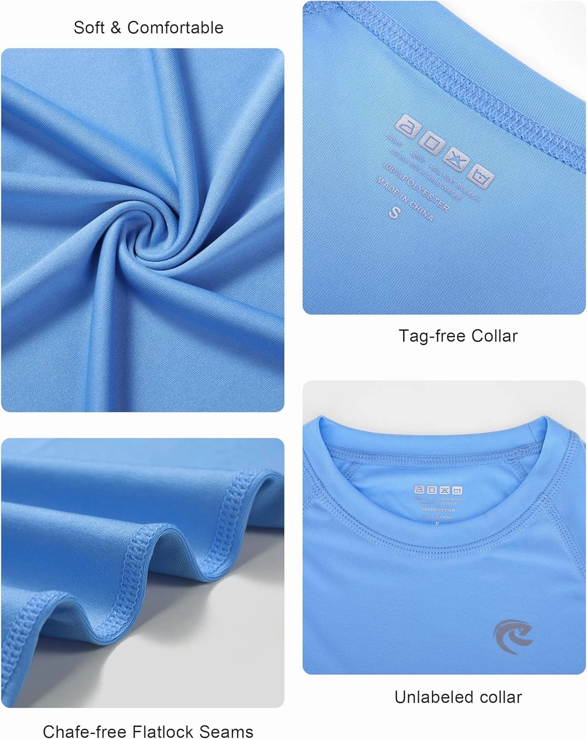 Boys UPF 50  Swim Shirt Long Sleeve, 1 or 2 Pack UV Sun Protection Rash Guard, Youth Kids SPF Water Shirts for Beach Surf