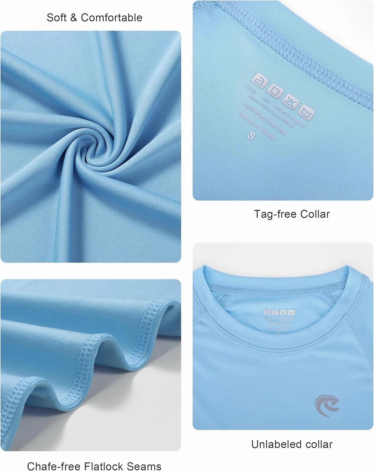 Boys UPF 50  Swim Shirt Long Sleeve, 1 or 2 Pack UV Sun Protection Rash Guard, Youth Kids SPF Water Shirts for Beach Surf