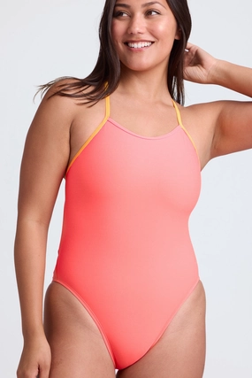 Brandon 2 One Piece Swimsuit - Papaya Contrast