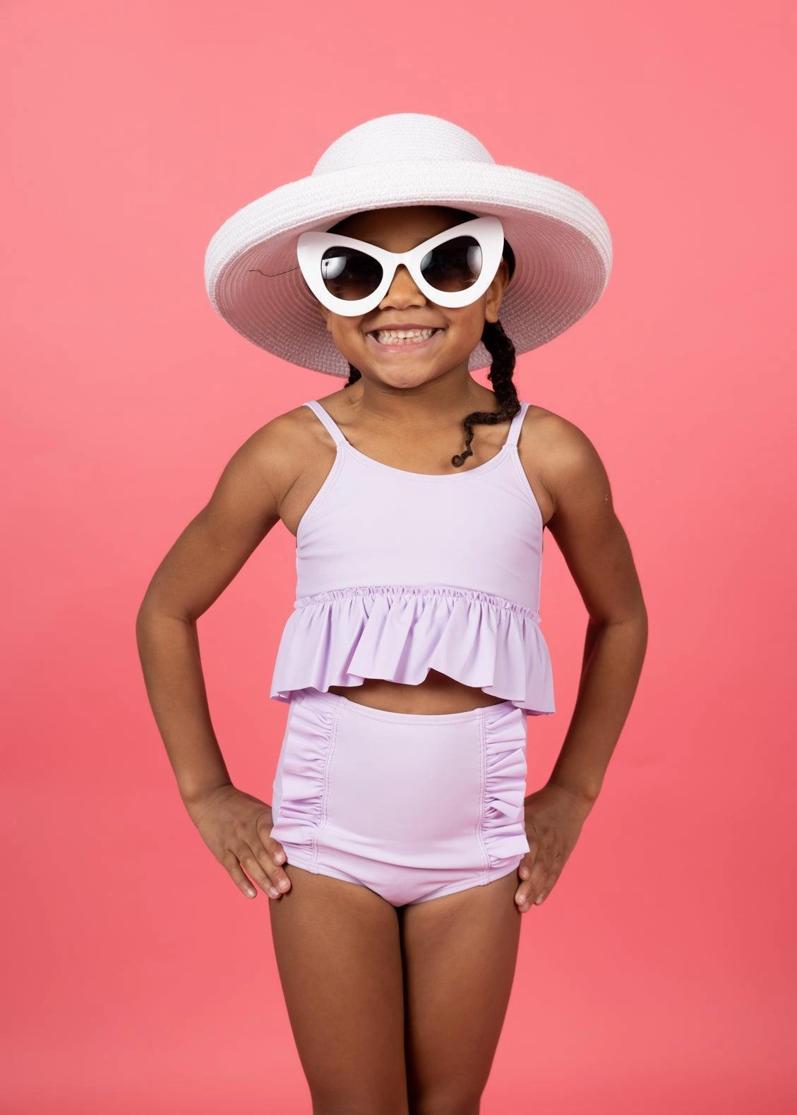 Bright Lilac | Mini Down in Front Ruffle Bottoms