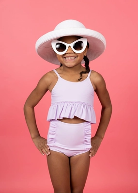 Bright Lilac | Mini Down in Front Ruffle Bottoms
