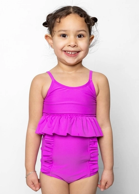 Brilliant Violet | Mini Down in Front Ruffle Bottoms