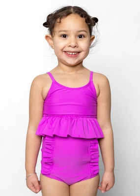 Brilliant Violet | Mini Peplum Top