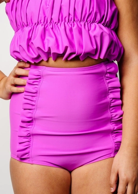 Brilliant Violet | Youth Down in Front Ruffle Bottoms