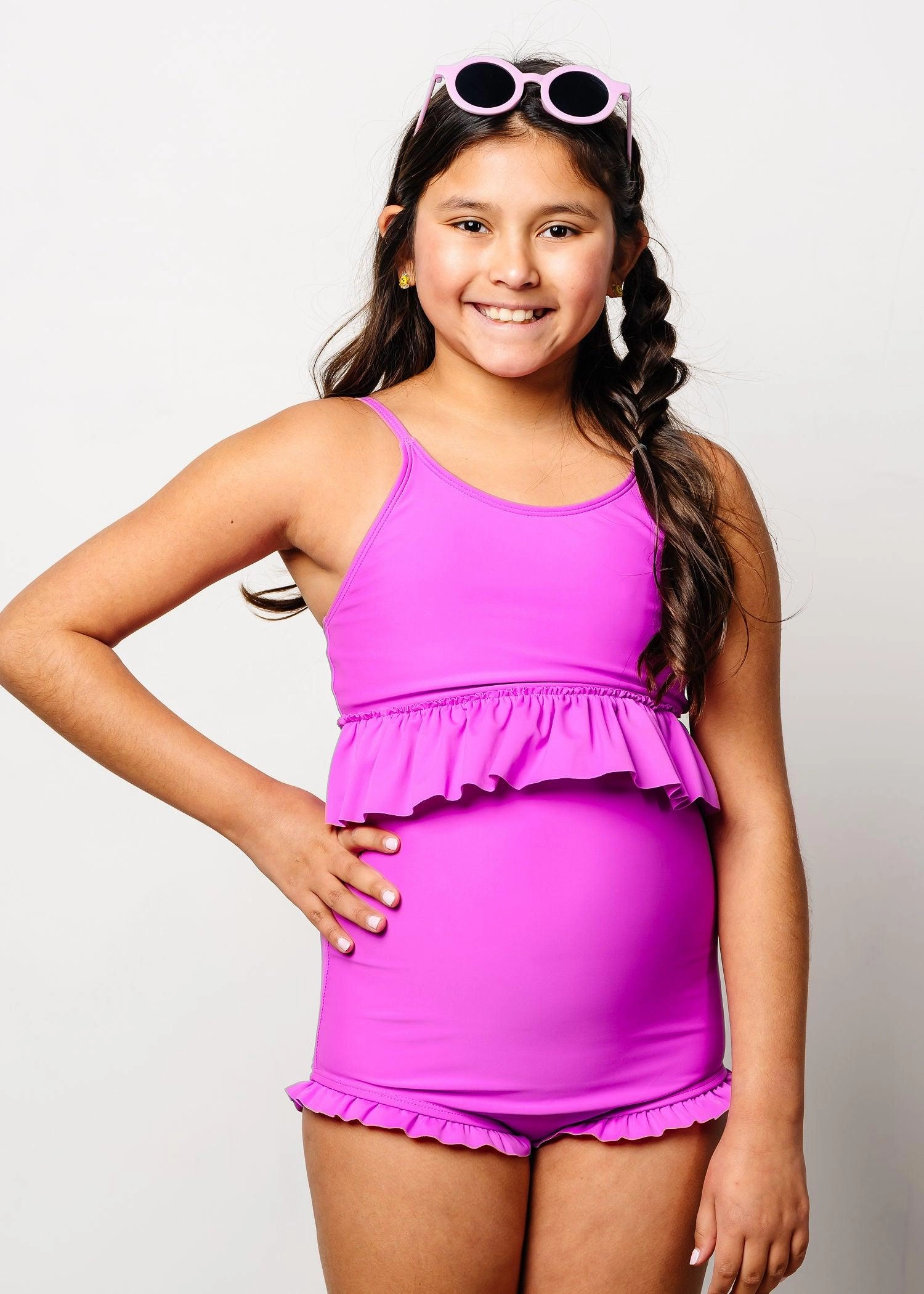 Brilliant Violet | Youth Peplum Top