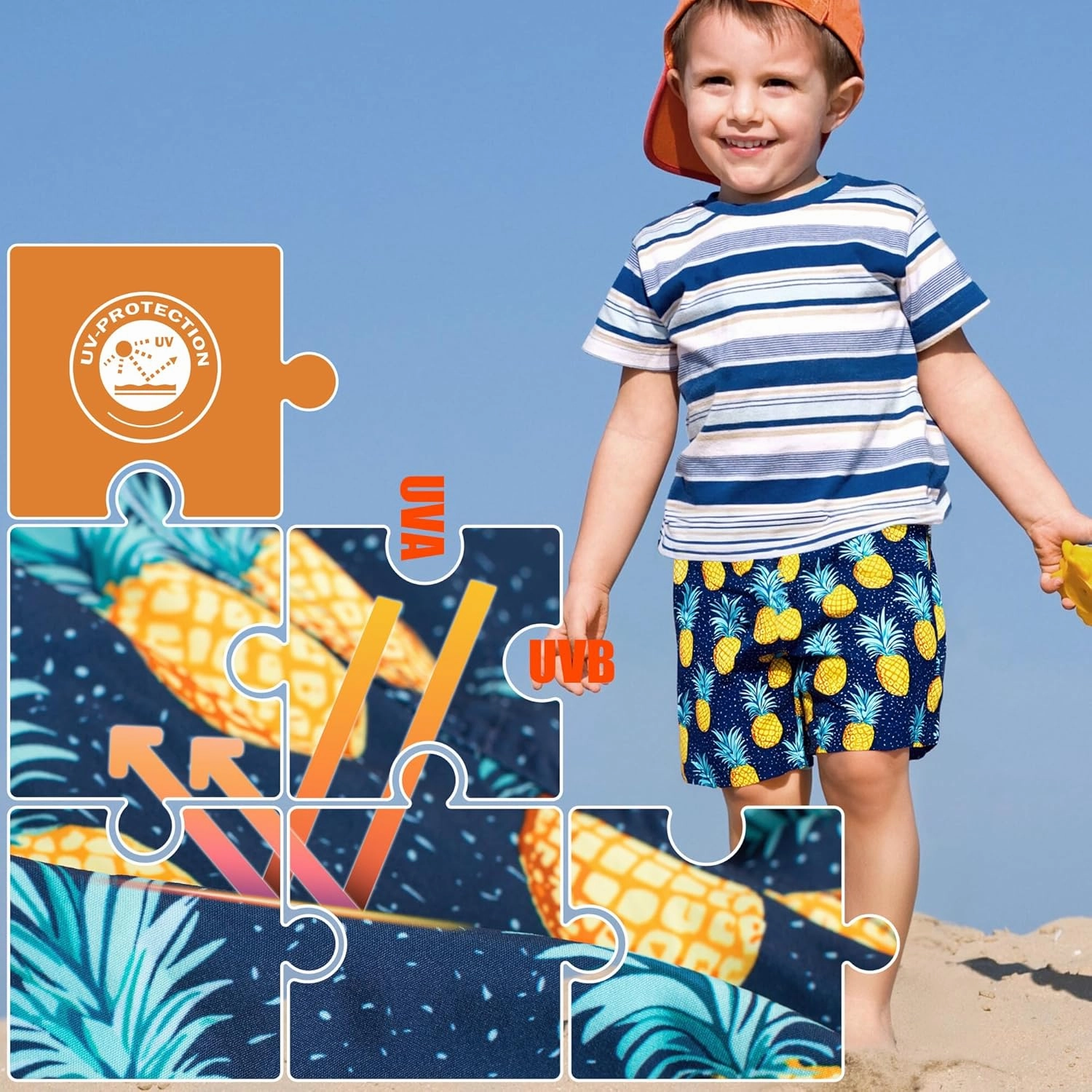 BRISIRA Boys Swim Trunks Swim Shorts with Compression Liner Stretch Bathing Suit Swimsuit Toddler Kids Youth Teen Quick Dry