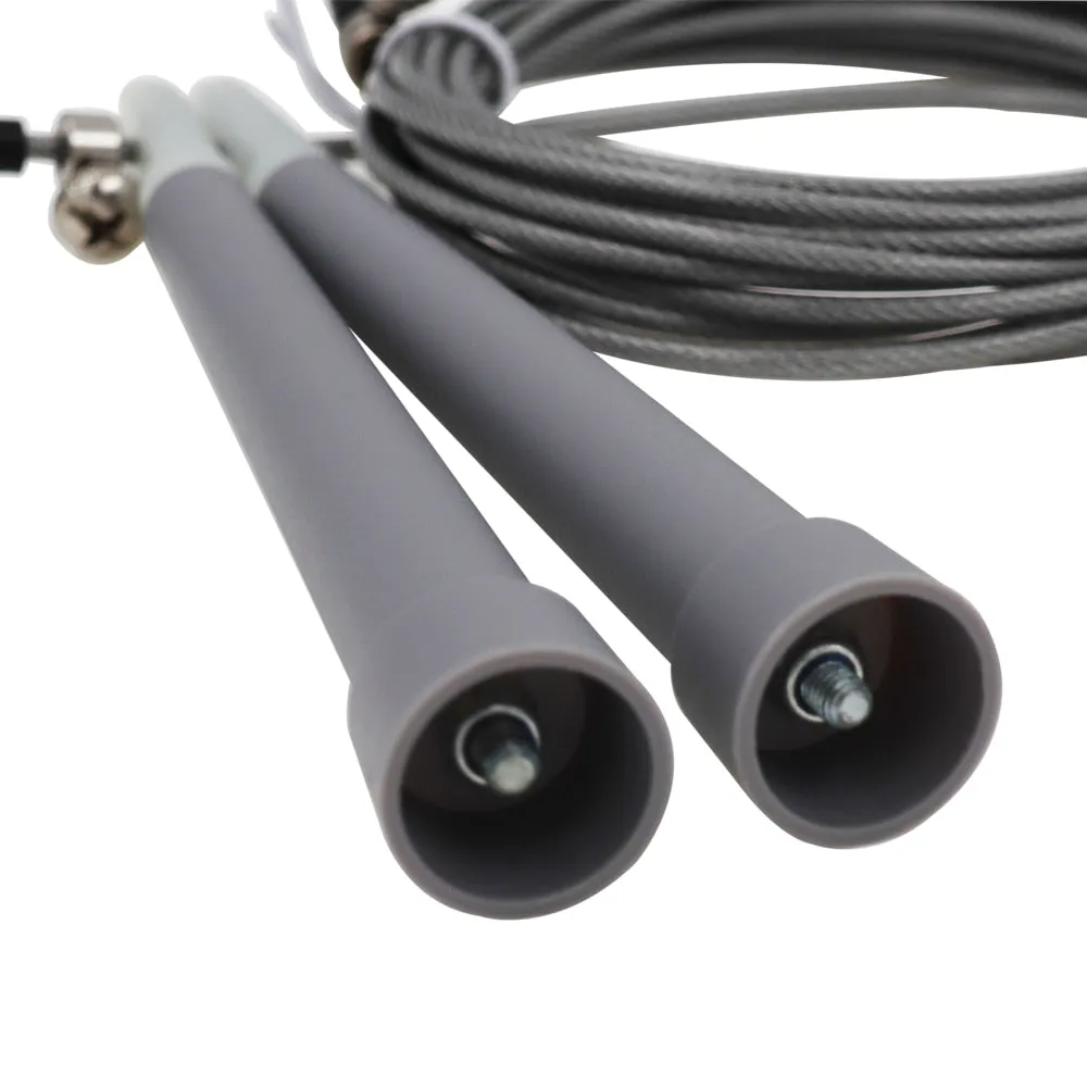 Adjustable Steel Wire Skipping Ropes, Fixed Barbell Set (With Stand)
