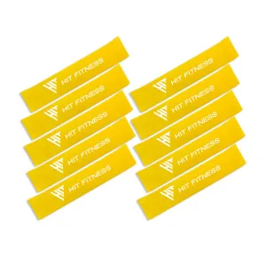 Built to Impress Hit Fitness Resistance Band 0.3mm (Extra Light) | Pack of 10 Limited Edition, Leg Machines, Pilates reformer machine