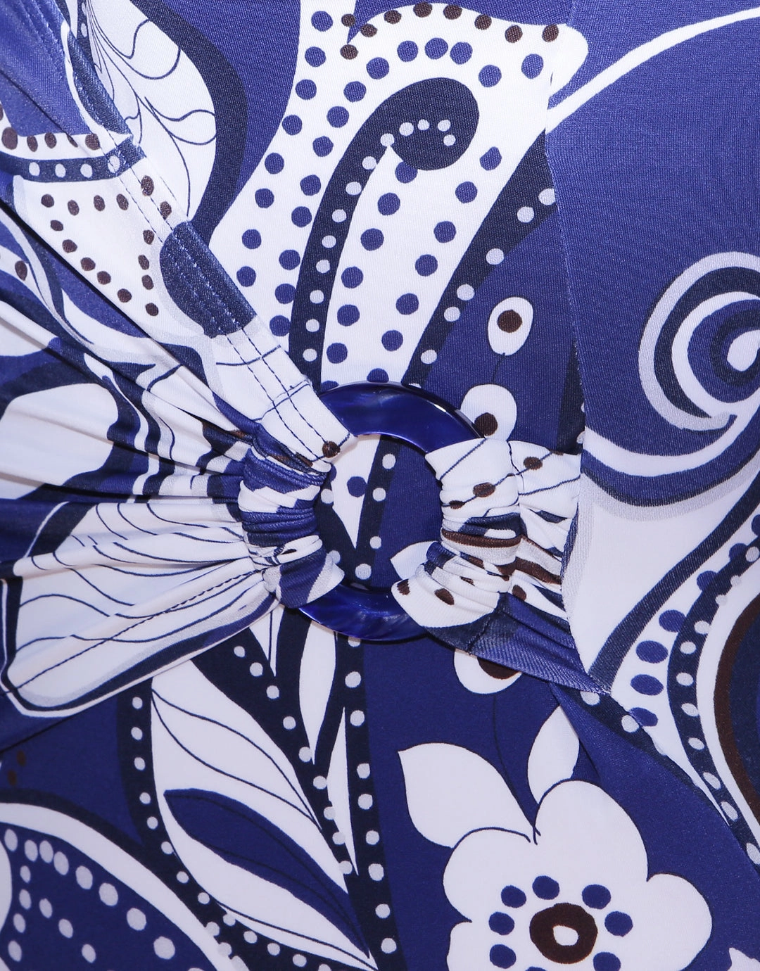 Cachemire Wrap Front Swimsuit - Blue and White