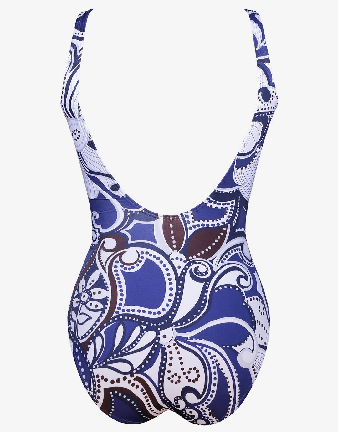 Cachemire Wrap Front Swimsuit - Blue and White