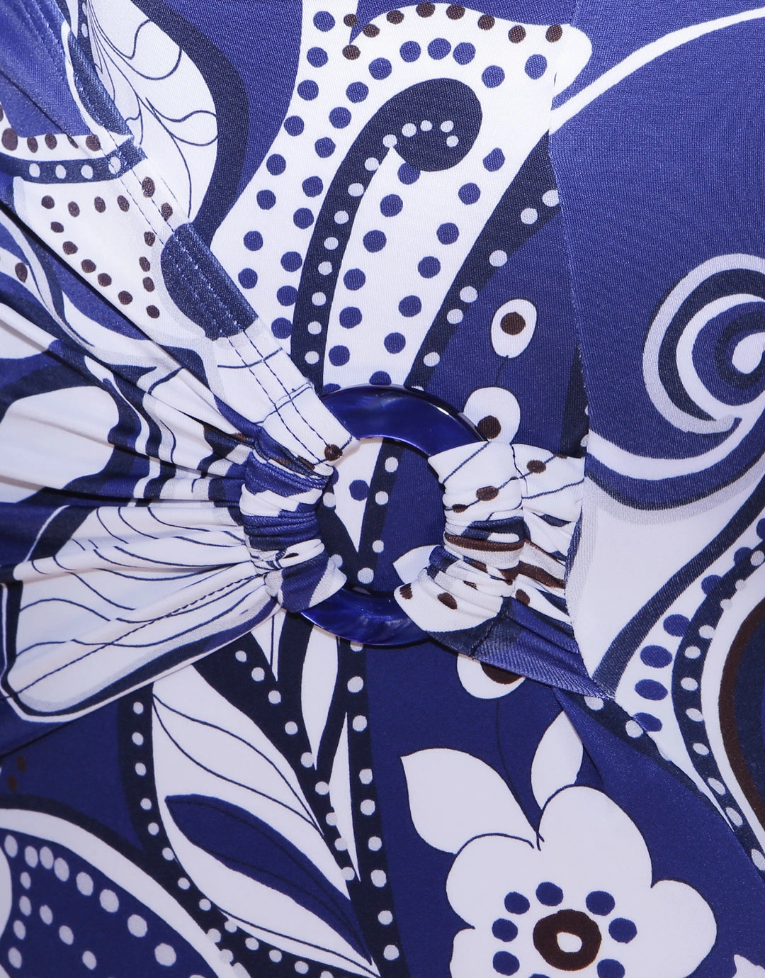 Cachemire Wrap Front Swimsuit - Blue and White