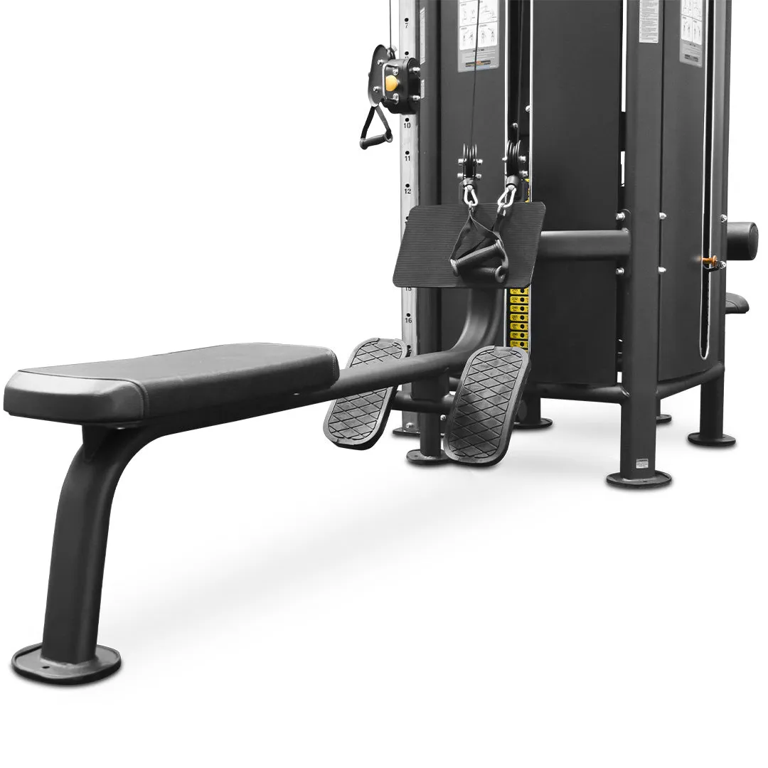Reeplex Commercial 5 Station Jungle Gym, Rubber Hex Dumbbells