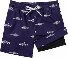 Century Star Boys Swim Trunks with Compression Liner Boys Bathing Suit Toddler Swim Trunks Beach Board Shorts Swimwear