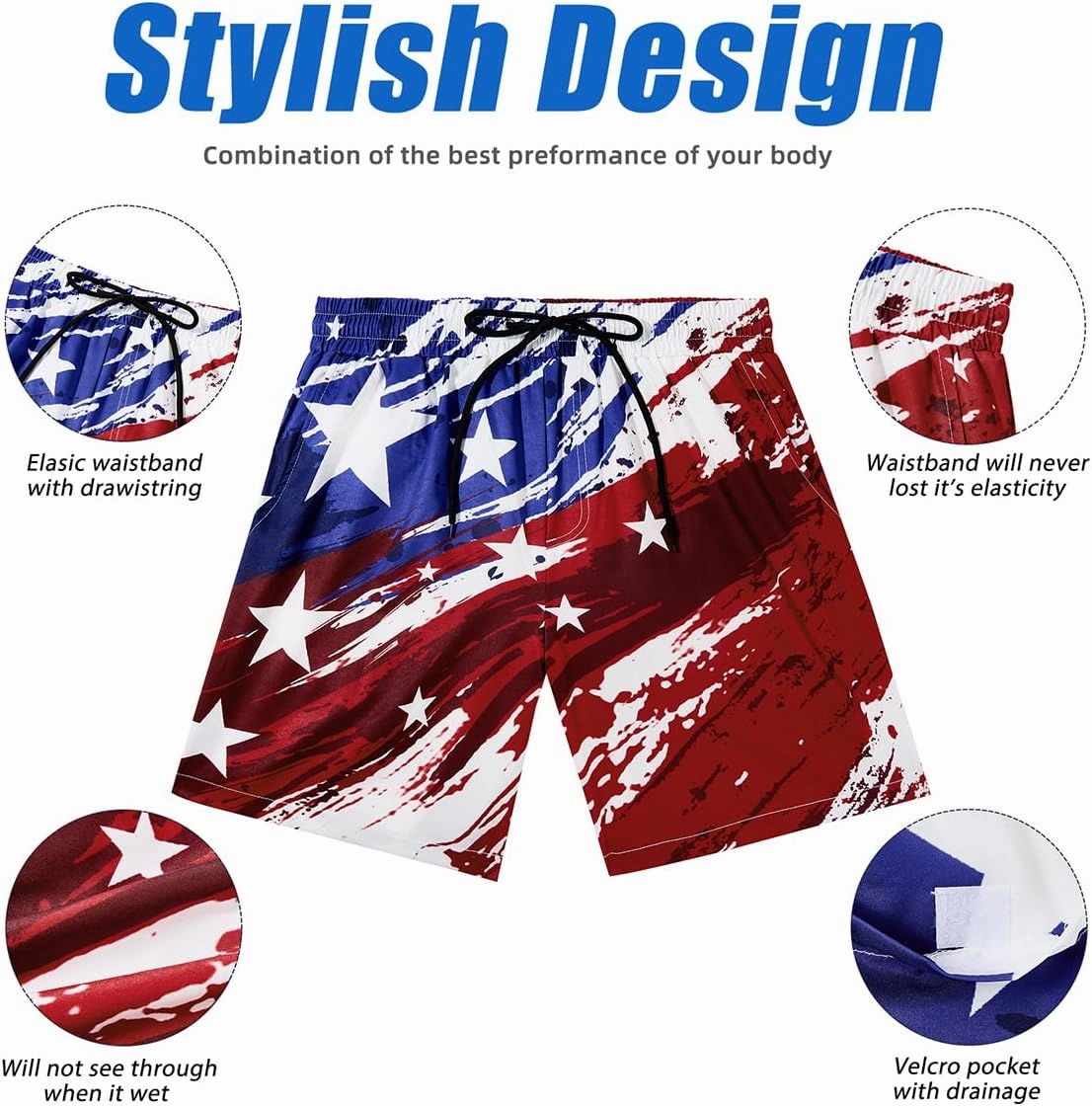Century Star Mens Swim Trunks Quick Dry Swim Shorts Beachwear for Men Summer Holiday