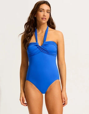Collective Halter Bandeau Swimsuit - Azure
