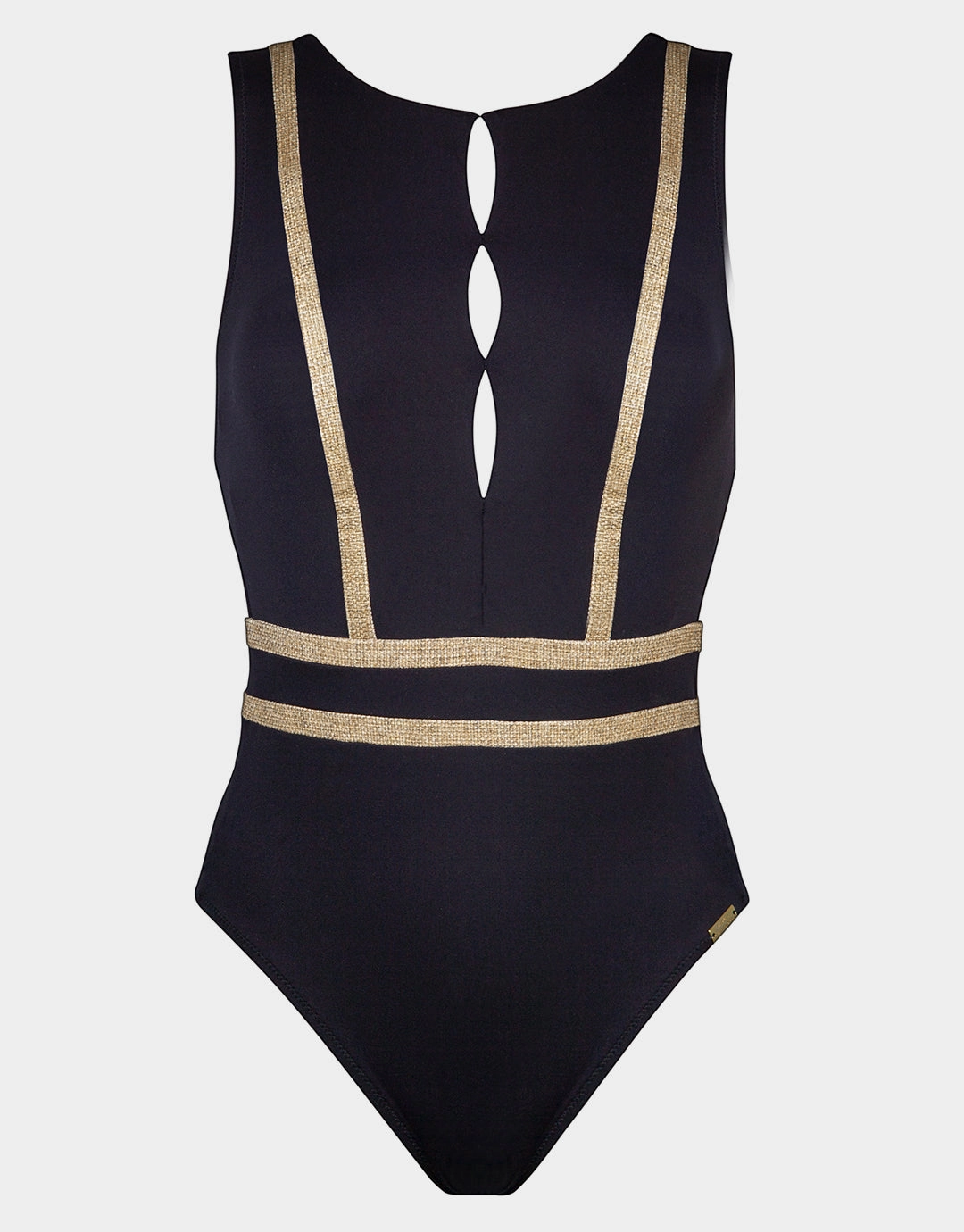 Construction High Neck Swimsuit