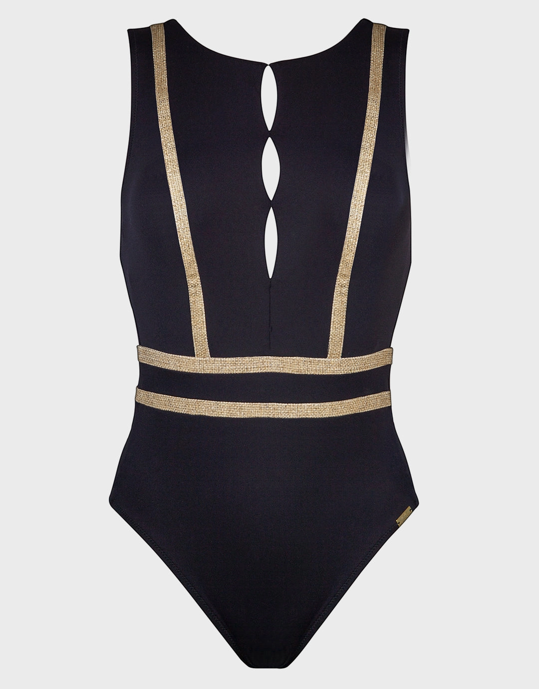 Construction High Neck Swimsuit