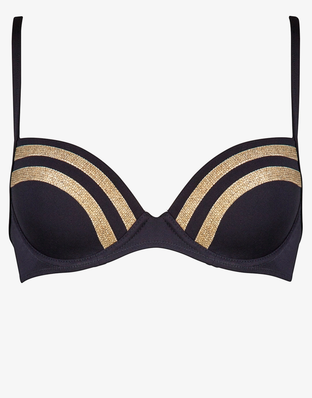 Construction Moulded Underwired Bikini Top - Black